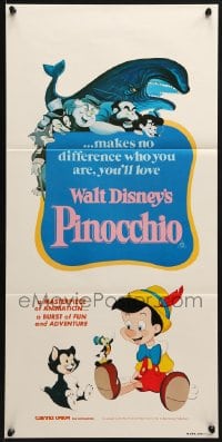 3c447 PINOCCHIO Aust daybill R1982 Disney classic cartoon about a wooden boy who wants to be real!