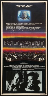 3c455 POLTERGEIST Aust daybill 1982 Tobe Hooper horror classic, they're here, Heather O'Rourke!