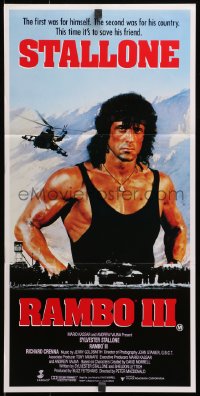 3c467 RAMBO III Aust daybill 1988 Sylvester Stallone returns as John Rambo to save his friend!