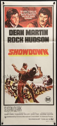 3c493 SHOWDOWN Aust daybill 1973 Dean Martin, Susan Clark, Rock Hudson in western action!
