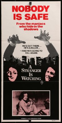 3c512 STRANGER IS WATCHING Aust daybill 1982 Kate Mulgrew & Rip Torn, New York serial killer horror