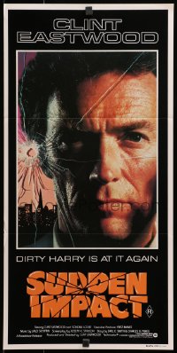 3c515 SUDDEN IMPACT Aust daybill 1983 Clint Eastwood is at it again as Dirty Harry, great image!