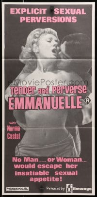 3c528 TENDER & PERVERSE EMANUELLE Aust daybill 1973 Jesus Franco 's Tendre Et Perverse Emanuelle!