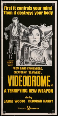 3c551 VIDEODROME Aust daybill 1984 David Cronenberg, James Woods, huge c/u of Debbie Harry, sci-fi!