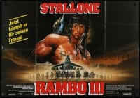 3c614 RAMBO III German 33x47 1988 best different art of Sylvester Stallone by Renato Casaro!