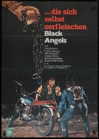 3c698 BLACK ANGELS German 1972 God forgives, but these crazed bikers don't, cool motorcycle image!