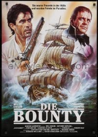 3c705 BOUNTY German 1985 Mel Gibson, Anthony Hopkins, Mutiny on the Bounty, Casaro art!