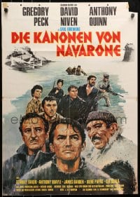 3c795 GUNS OF NAVARONE German 1961 different art of Gregory Peck, David Niven & Anthony Quinn!