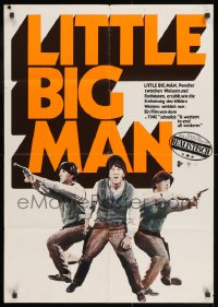3c848 LITTLE BIG MAN German 1971 Dustin Hoffman as most neglected hero, cool orange title!