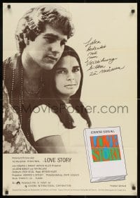 3c856 LOVE STORY German 1970 great romantic close up of Ali MacGraw & Ryan O'Neal!