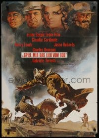 3c887 ONCE UPON A TIME IN THE WEST German R1978 Leone, art of Cardinale, Fonda, Bronson & Robards!