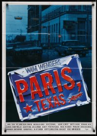3c890 PARIS, TEXAS German 1985 Wim Wenders, Kinski, Harry Dean Stanton, cool license plate design!