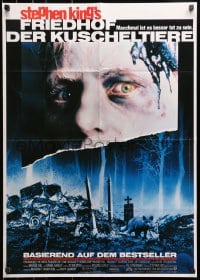 3c892 PET SEMATARY German 1989 Stephen King's best selling thriller, cool graveyard image!