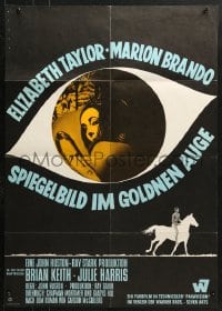 3c902 REFLECTIONS IN A GOLDEN EYE German 1967 Huston, different image of Elizabeth Taylor & Brando!
