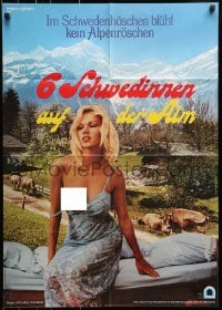 3c912 SECHS SCHWEDINNEN AUF DER ALM German 1983 extremely sexy image of partially topless woman!