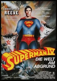 3c946 SUPERMAN IV German 1988 great different art of super hero Christopher Reeve by Bussi!