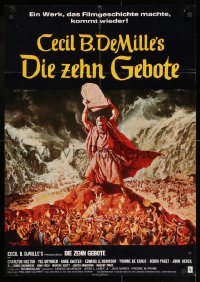 3c950 TEN COMMANDMENTS German R1970s Cecil B. DeMille classic starring Charlton Heston & Yul Brynner!
