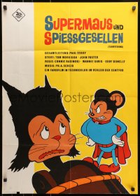 3c953 TERRYTOONS FESTIVAL German 1969 great art of Mighty Mouse with scared tied-up cat!