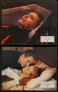 3c036 DRACULA HAS RISEN FROM THE GRAVE 4 French LCs 1969 vampire Christopher Lee, Barbara Ewing!