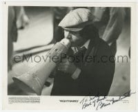 3d454 BRUCE MALMUTH signed candid 8x10 still 1981 w/megaphone directing on the set of Nighthawks!