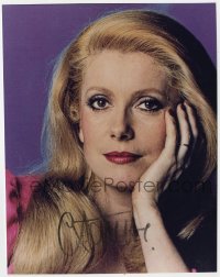 3d782 CATHERINE DENEUVE signed color 7.75x10 REPRO still 1980s the beautiful French actress!