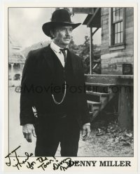 3d479 DENNY MILLER signed 8x10 publicity still 1980s great cowboy portrait from TV's Wagon Train!
