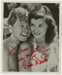 3d820 ESTHER WILLIAMS signed 8x10 REPRO still 1980s with Mickey Rooney in Andy Hardy's Double Life!