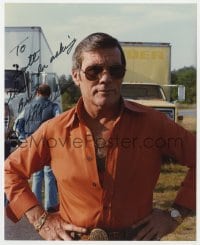 3d838 HAL NEEDHAM signed color 8x10 REPRO still 1980s great close up of the Hollywood stuntman!