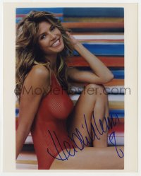 3d840 HEIDI KLUM signed color 8x10 REPRO still 2018 the beautiful German supermodel in swimsuit!