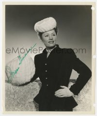 3d524 IRENE DUNNE signed 8.25x10 still 1944 Viers portrait with fur hat & muff from Together Again!