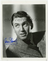 3d531 JAMES STEWART signed 8.25x10.5 still 1950s youthful head & shoulders portrait in suit & tie!