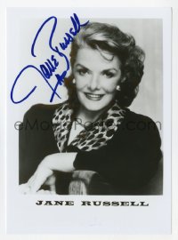 3d537 JANE RUSSELL signed 5x7 publicity still 1980s great smiling portrait later in her career!