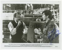3d550 JOHN BADHAM signed candid 8x10 still 1983 directing Dabney Coleman on the set of WarGames!