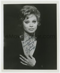 3d881 JULIET PROWSE signed 8x10 REPRO still 1980s sexy portrait wearing black over black background!