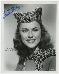 3d896 LINDA STIRLING signed 8x10.25 REPRO still 1980s head & shoulders close up as The Tiger Woman!