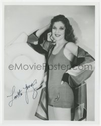 3d900 LORETTA YOUNG signed 8x10 REPRO still 1970s youthful close up modeling a sexy swimsuit!