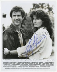 3d602 MEL GIBSON signed 8x10 still 1990 close up with sexy Joan Severance in Bird on a Wire!