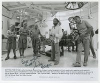 3d610 MIKE HODGES signed candid 7.75x9.5 still 1974 director of Terminal Man on brain surgery set!