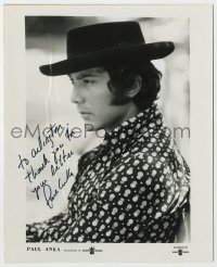 3d625 PAUL ANKA signed 8x10 music publicity still 1970s great profile portrait at Buddha Records!