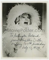 3d945 PHYLLIS DILLER signed 8.25x10 REPRO still 1974 close portrait of the zany comedienne!