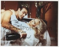 3d971 SHIRLEY EATON signed color 8x10 REPRO still 1990s w/Sean Connery as James Bond in Goldfinger!