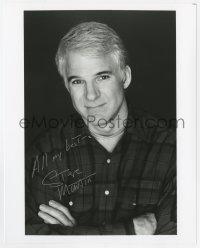3d975 STEVE MARTIN signed 8x10 REPRO still 1990s head & shoulders portrait with his arms crossed!