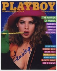 3d981 TERI WEIGEL signed color 8x10 REPRO still 1990s sexy portrait on the cover of Playboy!