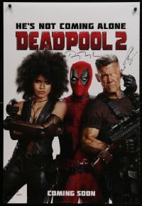 3d007 DEADPOOL 2 signed style G int'l teaser DS 1sh 2018 by BOTH Ryan Reynolds AND Josh Brolin!