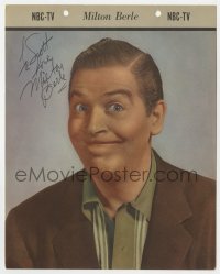 3d416 MILTON BERLE signed Dixie ice cream premium 1950s great portrait with information on the back!