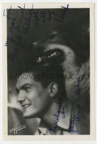 3d253 JEAN MARAIS signed deluxe 4x6 fan photo 1930s portrait of the French leading man by Harcourt!