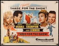 3d028 THREE FOR THE SHOW signed 1/2sh 1954 by Marge Champion, who's with Betty Grable & Jack Lemmon!