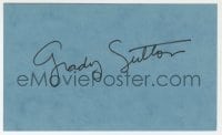 3d335 GRADY SUTTON signed 3x5 index card 1970s it can be framed & displayed with a repro!
