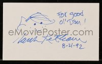 3d337 HANK KETCHAM signed 3x5 index card 1992 includes a Dennis the Menace comic to frame with!
