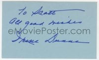 3d347 IRENE DUNNE signed 3x5 index card 1980s it can be framed & displayed with a repro!